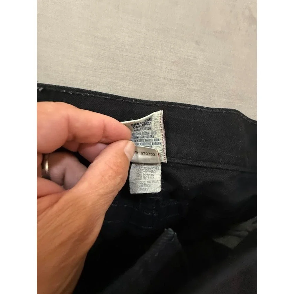 TRUE RELIGION‎ Ricky Black Straight Jeans Men's Belted Flap Pocketed 38X31.